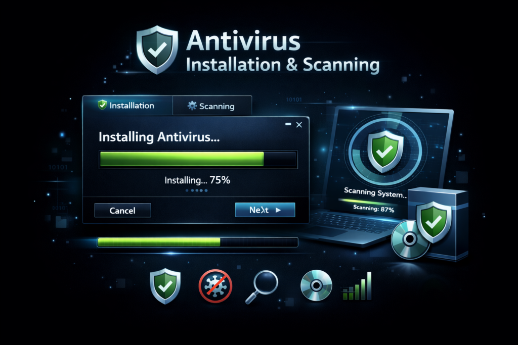 antivirus installation and scanning